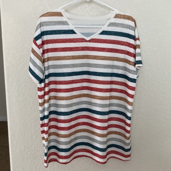 Basic Multi Stripped Tee - Picture 1 of 4